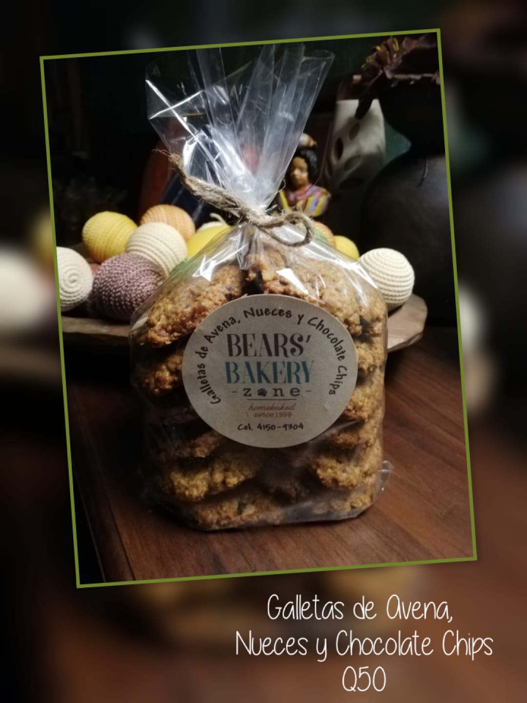 Galleta de avena, chocolate chips y nueces